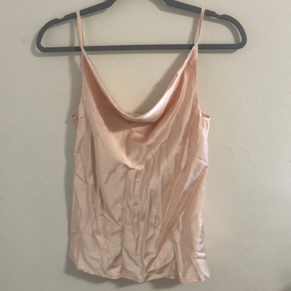 Satin cowl neck tank top